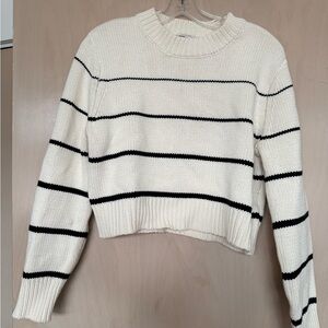 Z Supply Cream and Black Striped Sweater